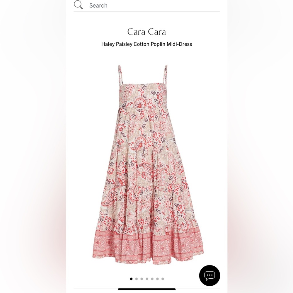 Cara Cara Haley Paisley Cotton Poplin Midi Dress Small Worn Once